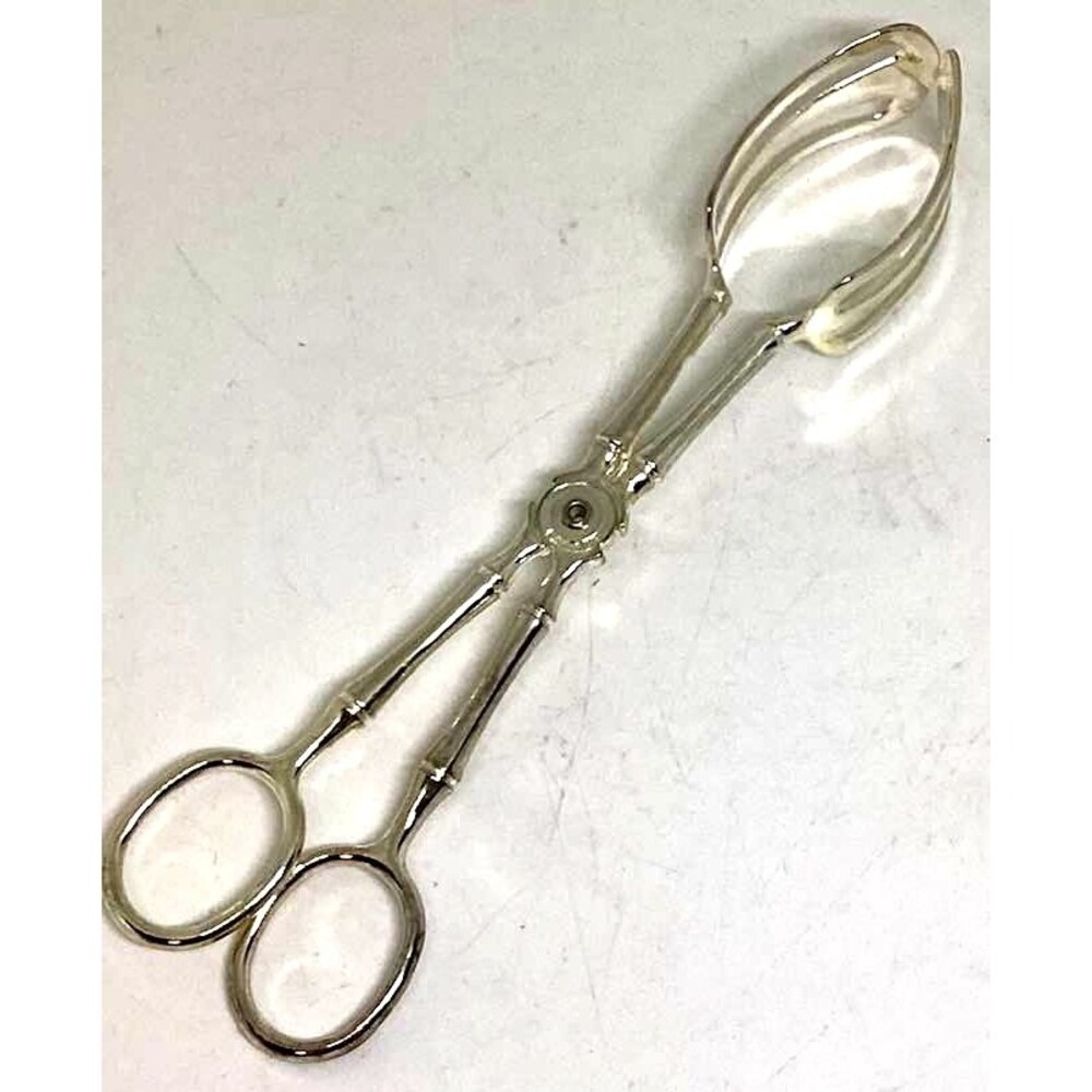 Bread Salad Tongs 0625 Italy Silver Plate Scissors 9" Wedding Box Vtg NEW - Picture 5 of 8